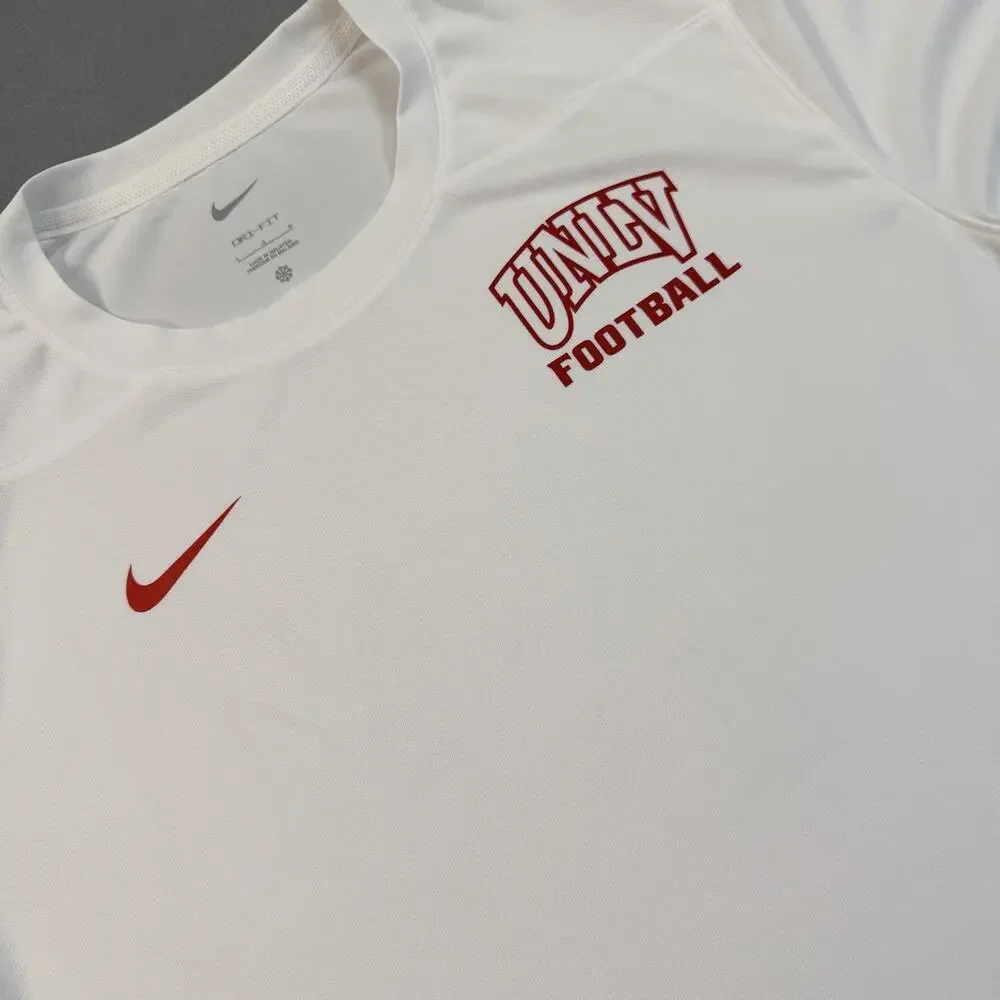 UNLV Rebels Shirt Mens Large White NCAA Football Nike Dri Fit T-Shirt Tee